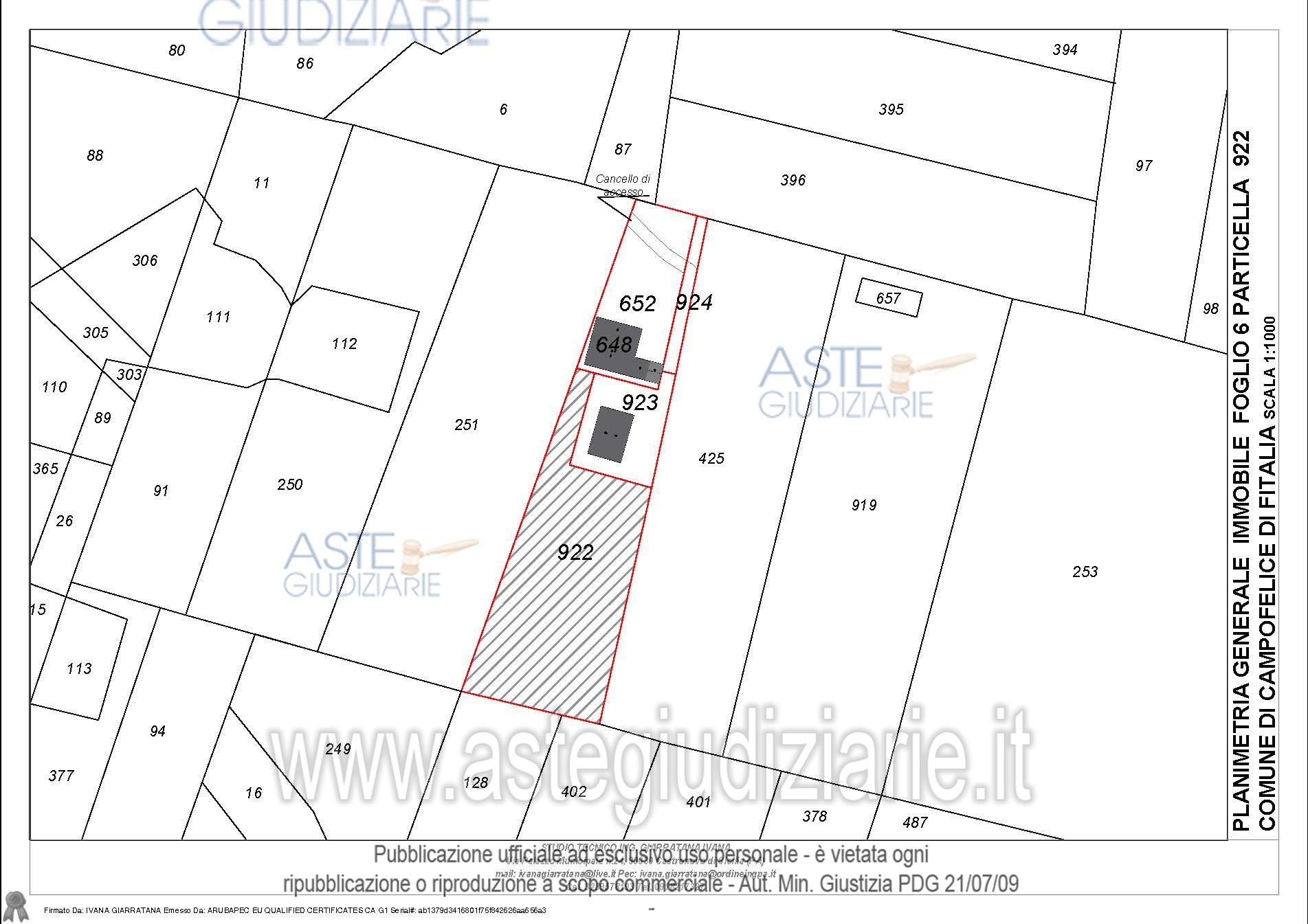 Planimetria del bene