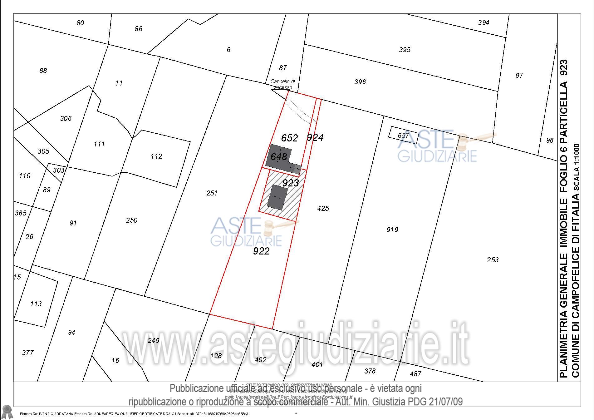 Planimetria del bene