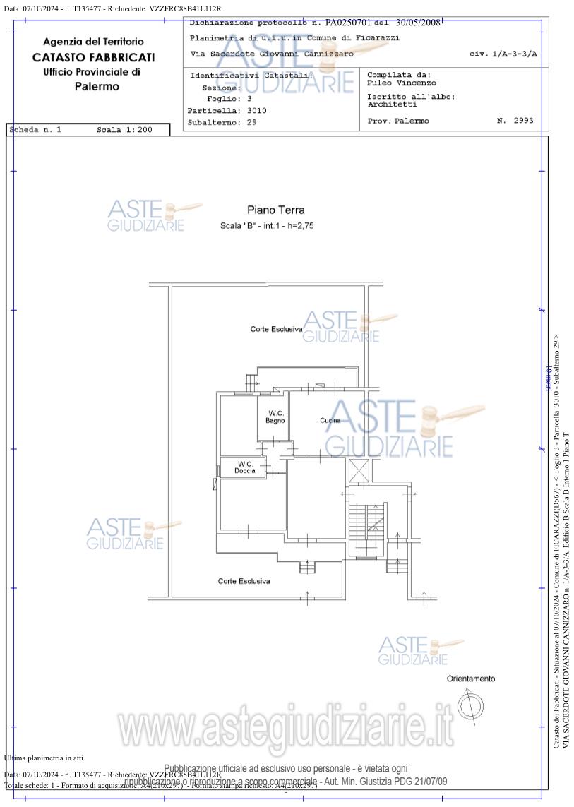 Planimetria del bene