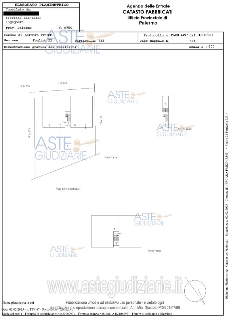 Planimetria del bene