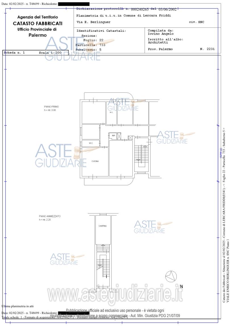Planimetria del bene