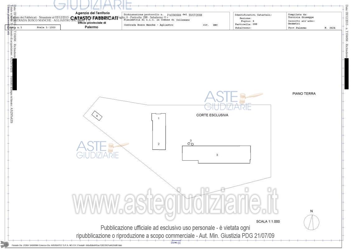 Planimetria del bene