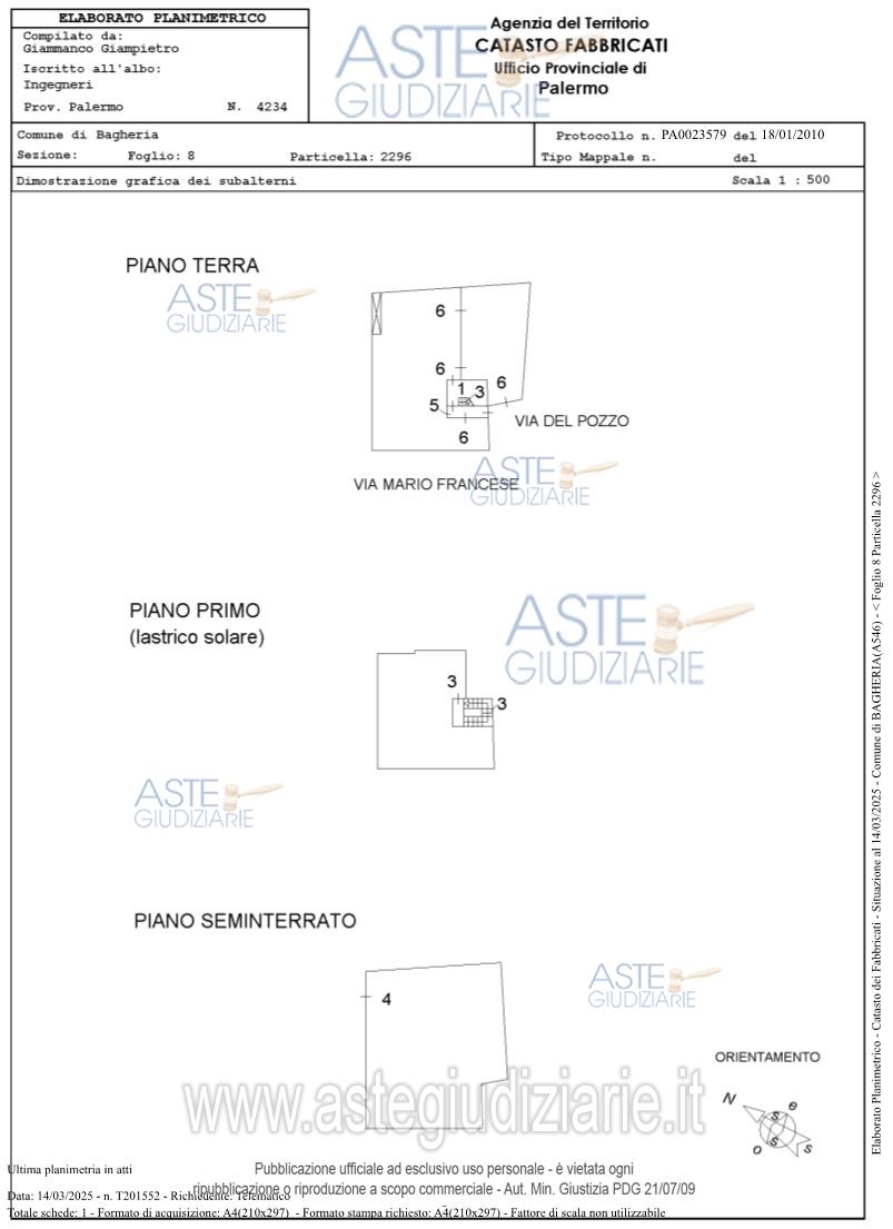 Planimetria del bene
