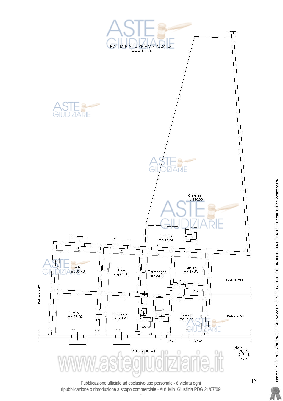 Planimetria del bene