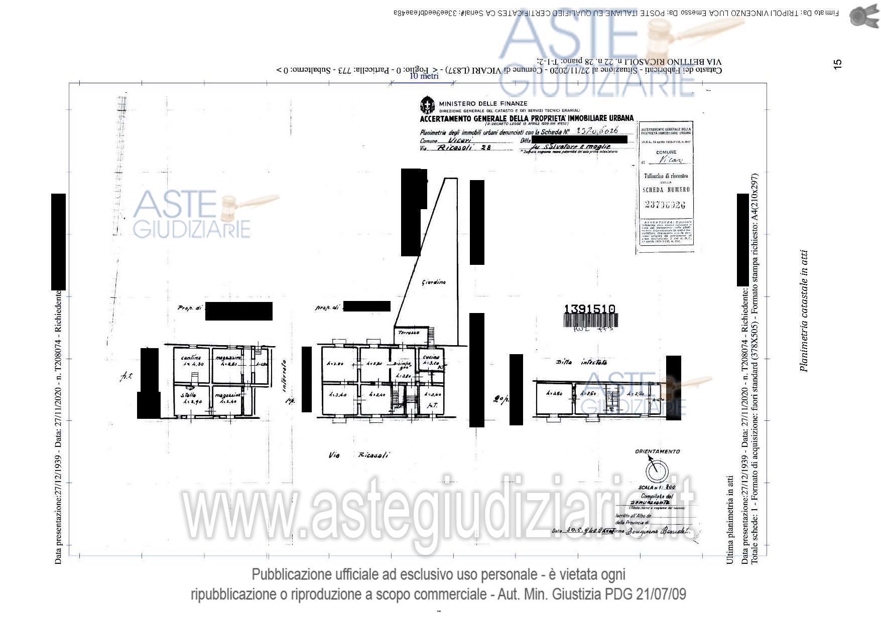 Planimetria del bene