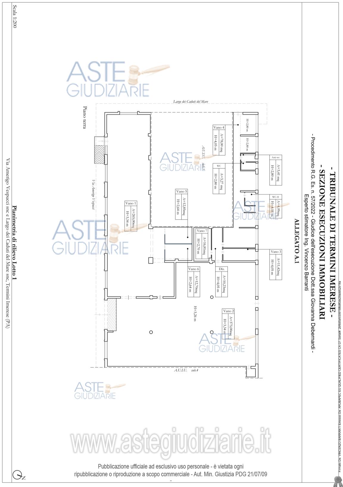 Planimetria del bene