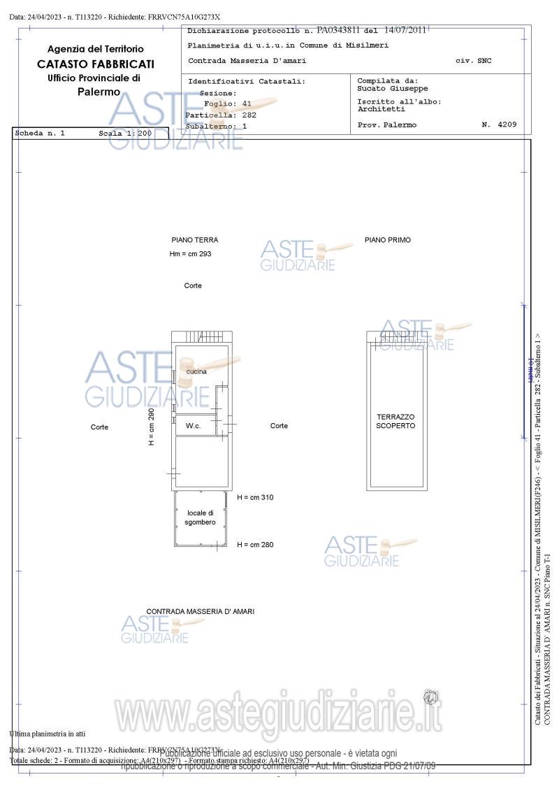 Planimetria del bene
