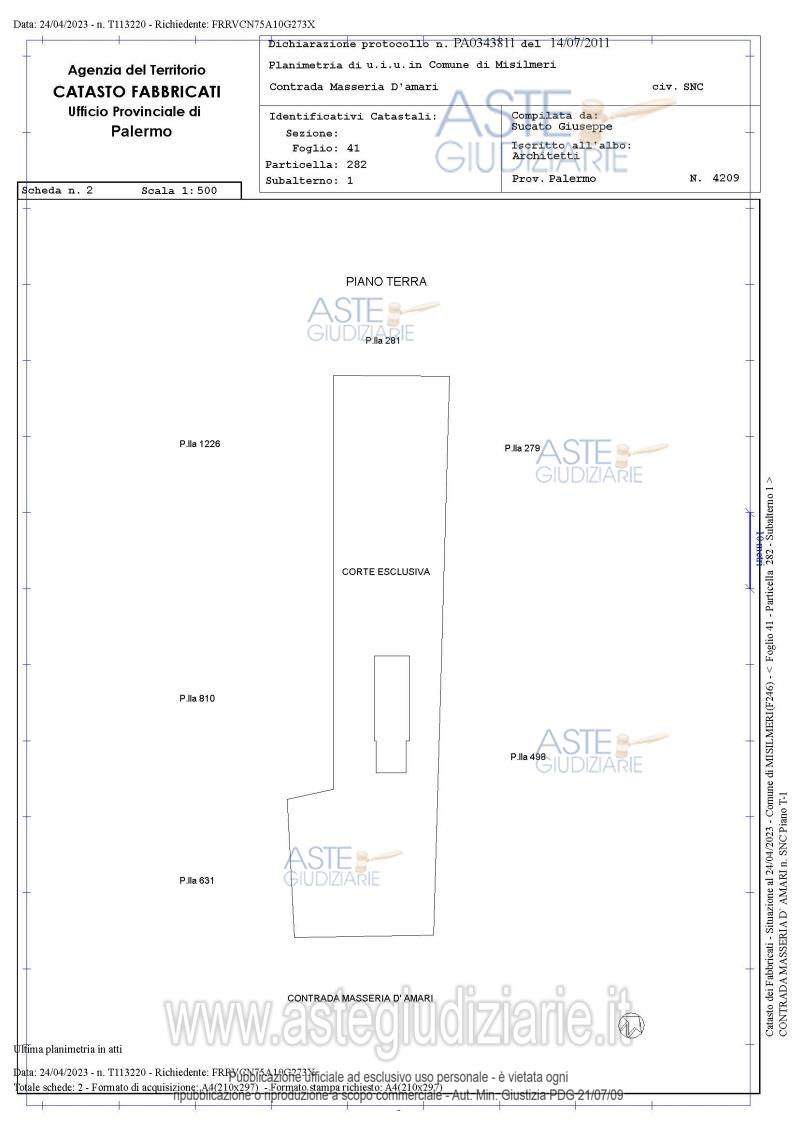 Planimetria del bene