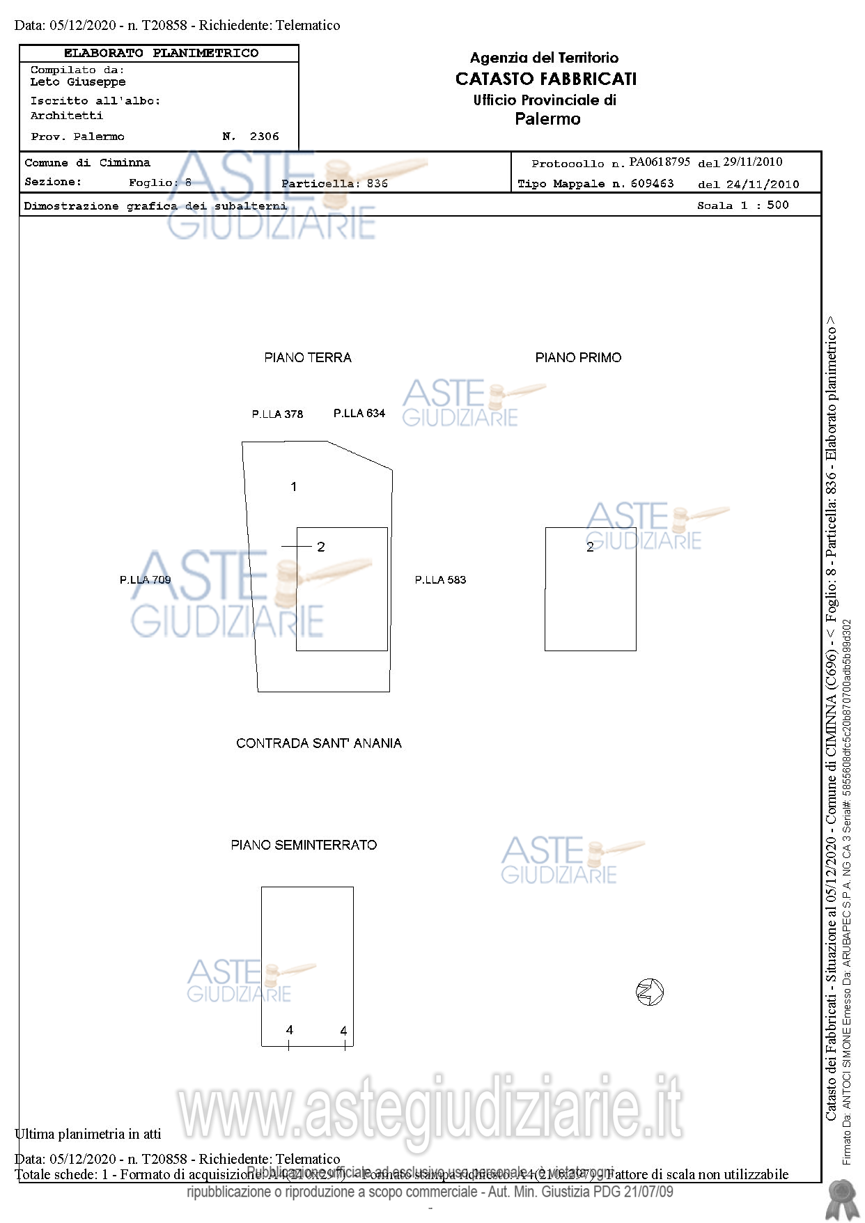 Planimetria del bene