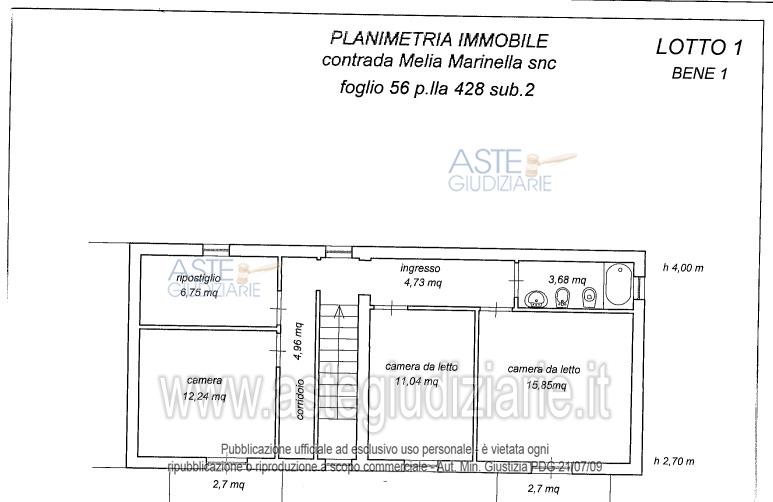 Planimetria del bene