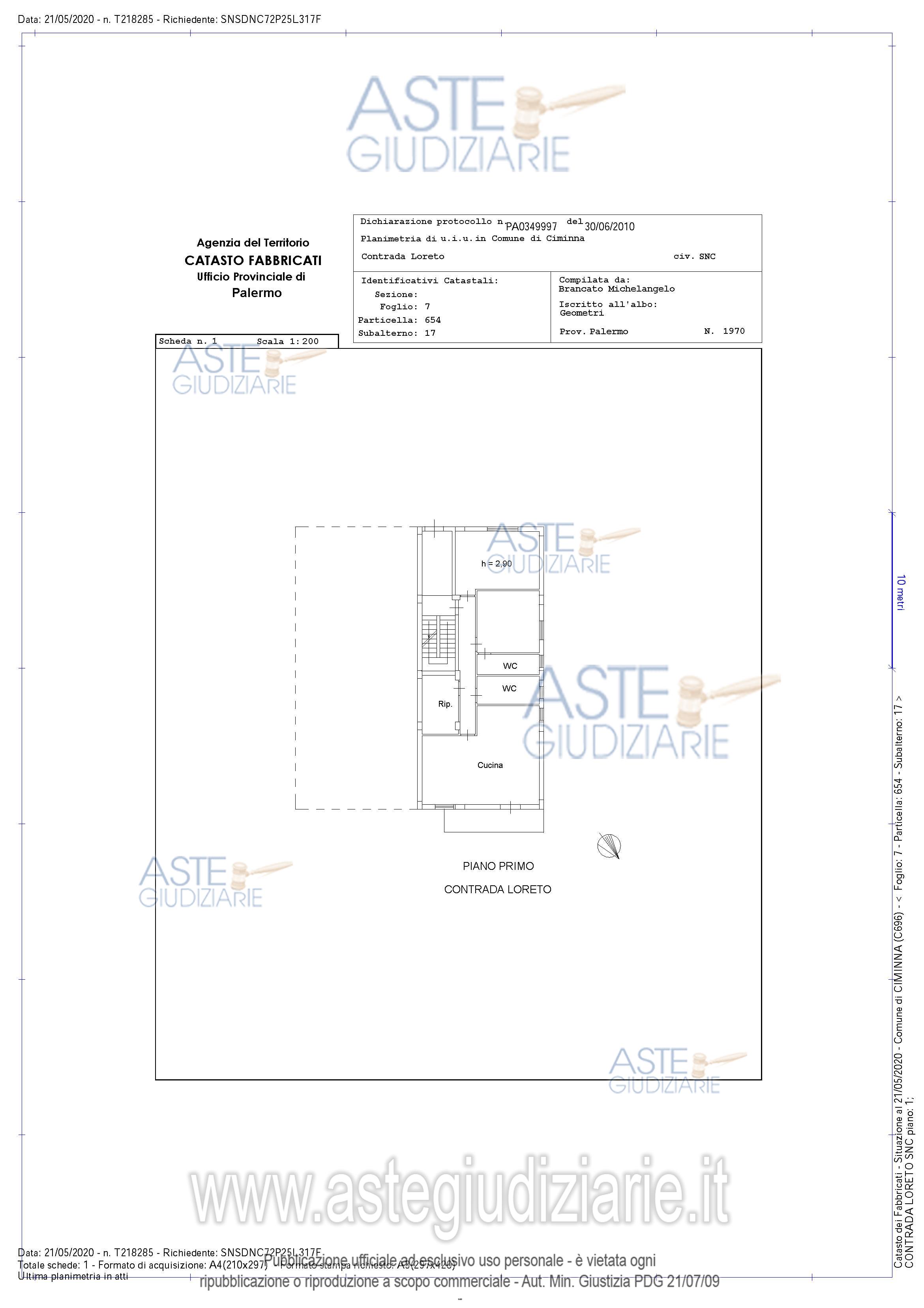 Planimetria del bene