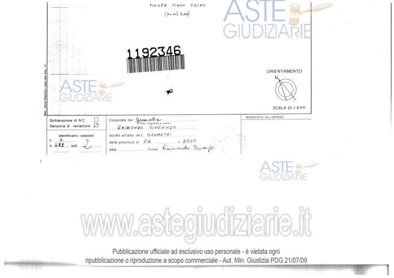 Planimetria del bene