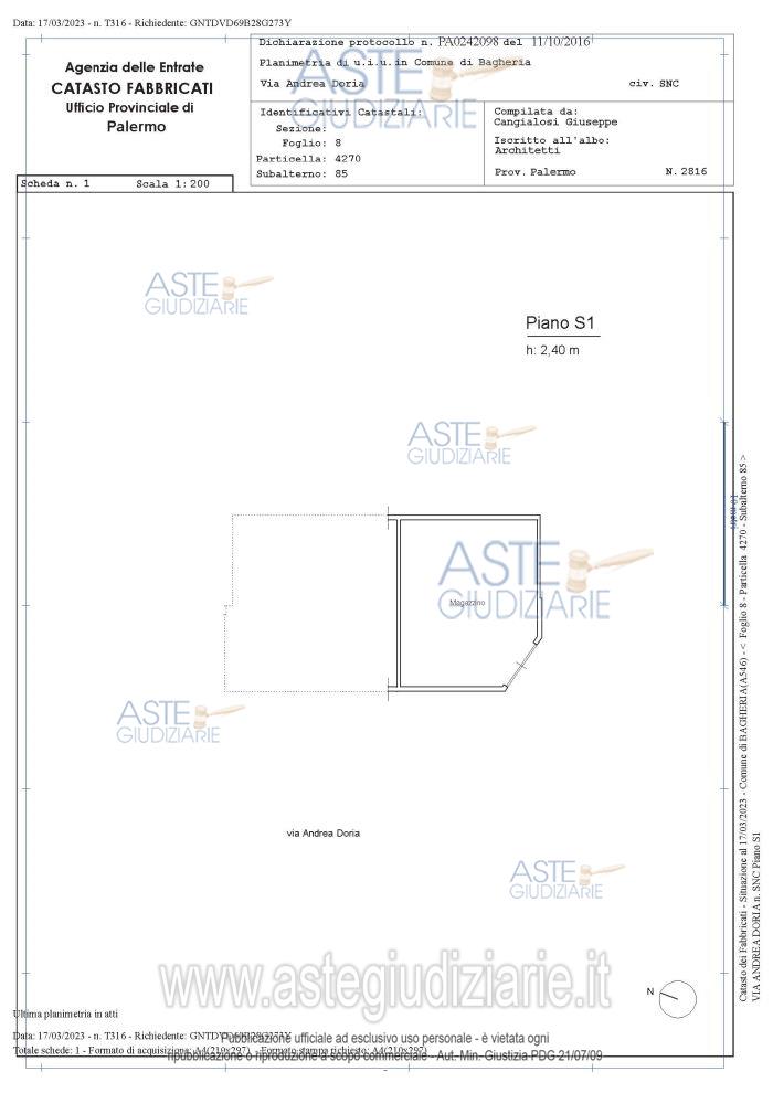 Planimetria del bene