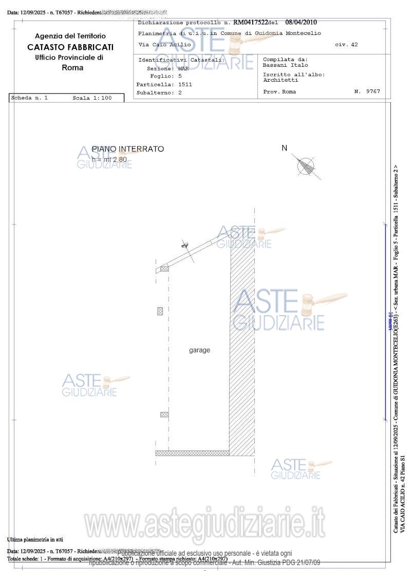 Planimetria del bene