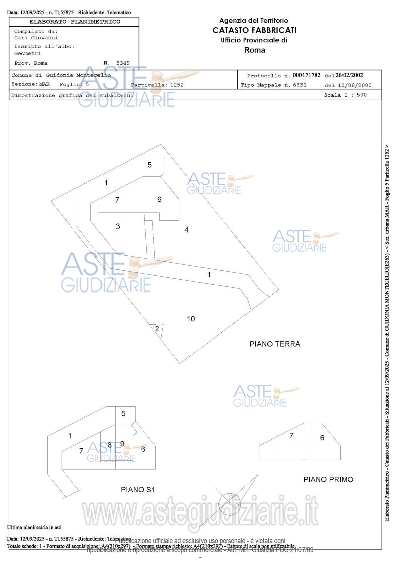 Planimetria del bene