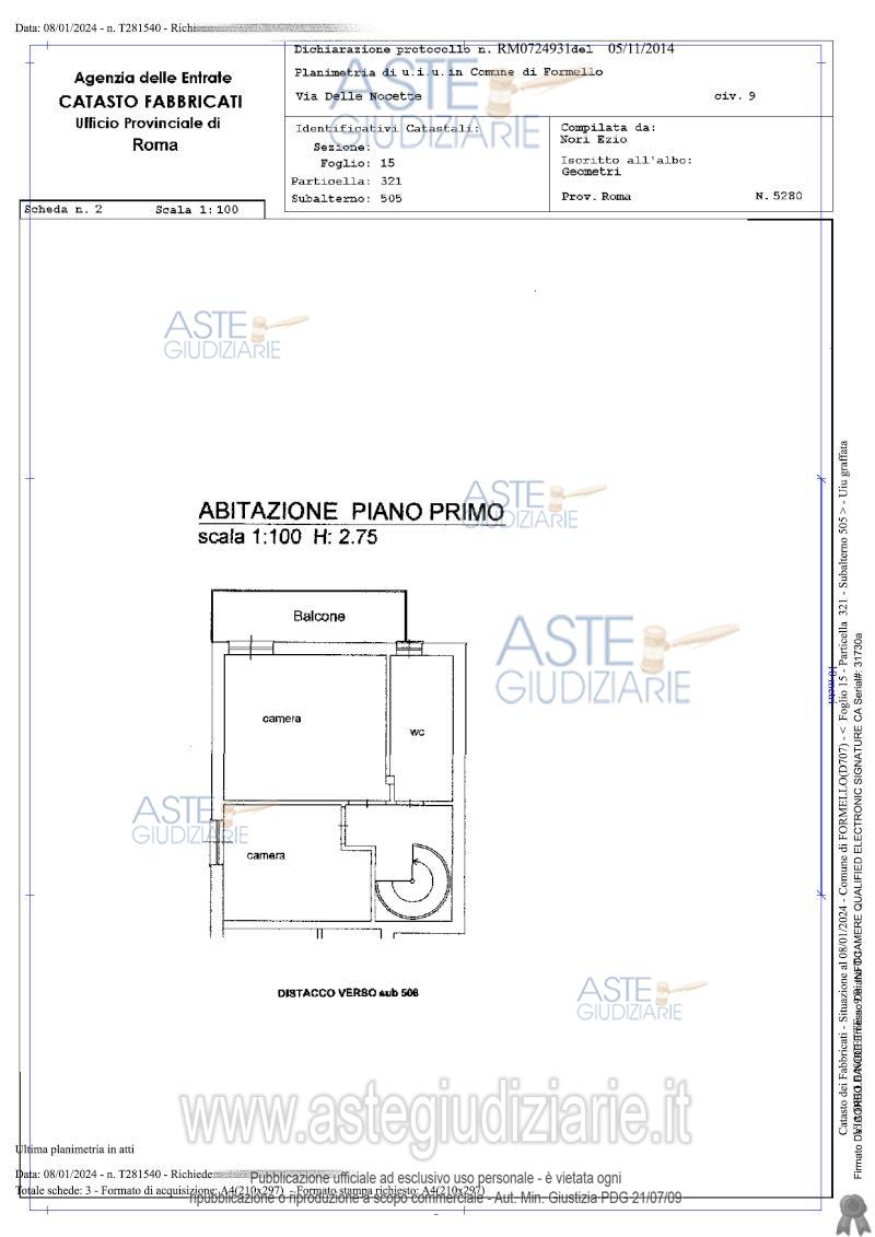 Planimetria del bene