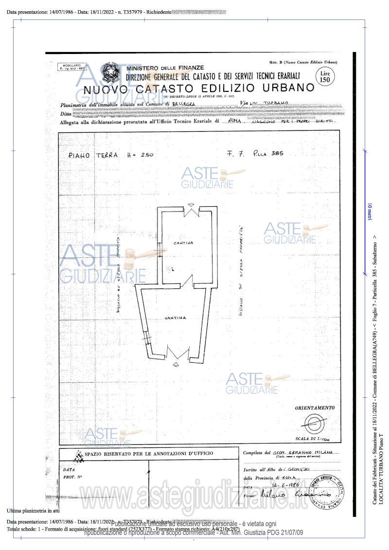 Planimetria del bene