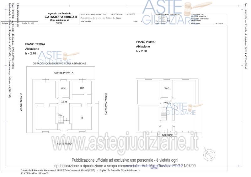 Planimetria del bene