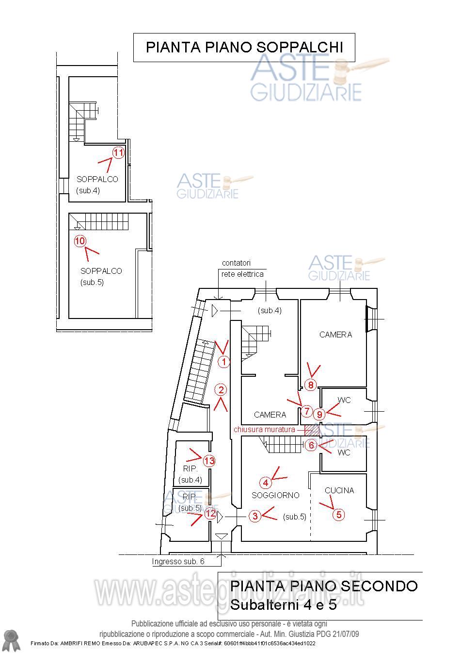 Planimetria del bene