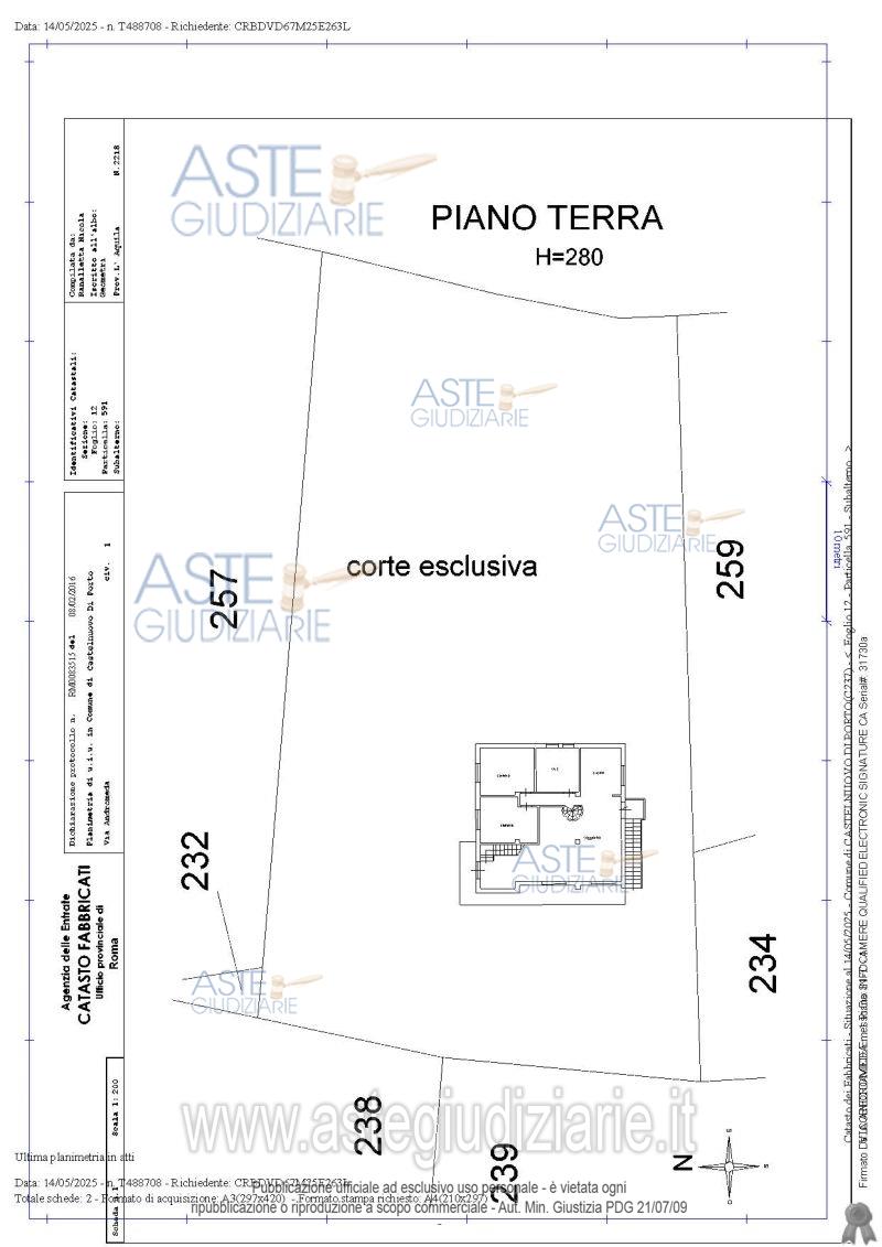 Planimetria del bene