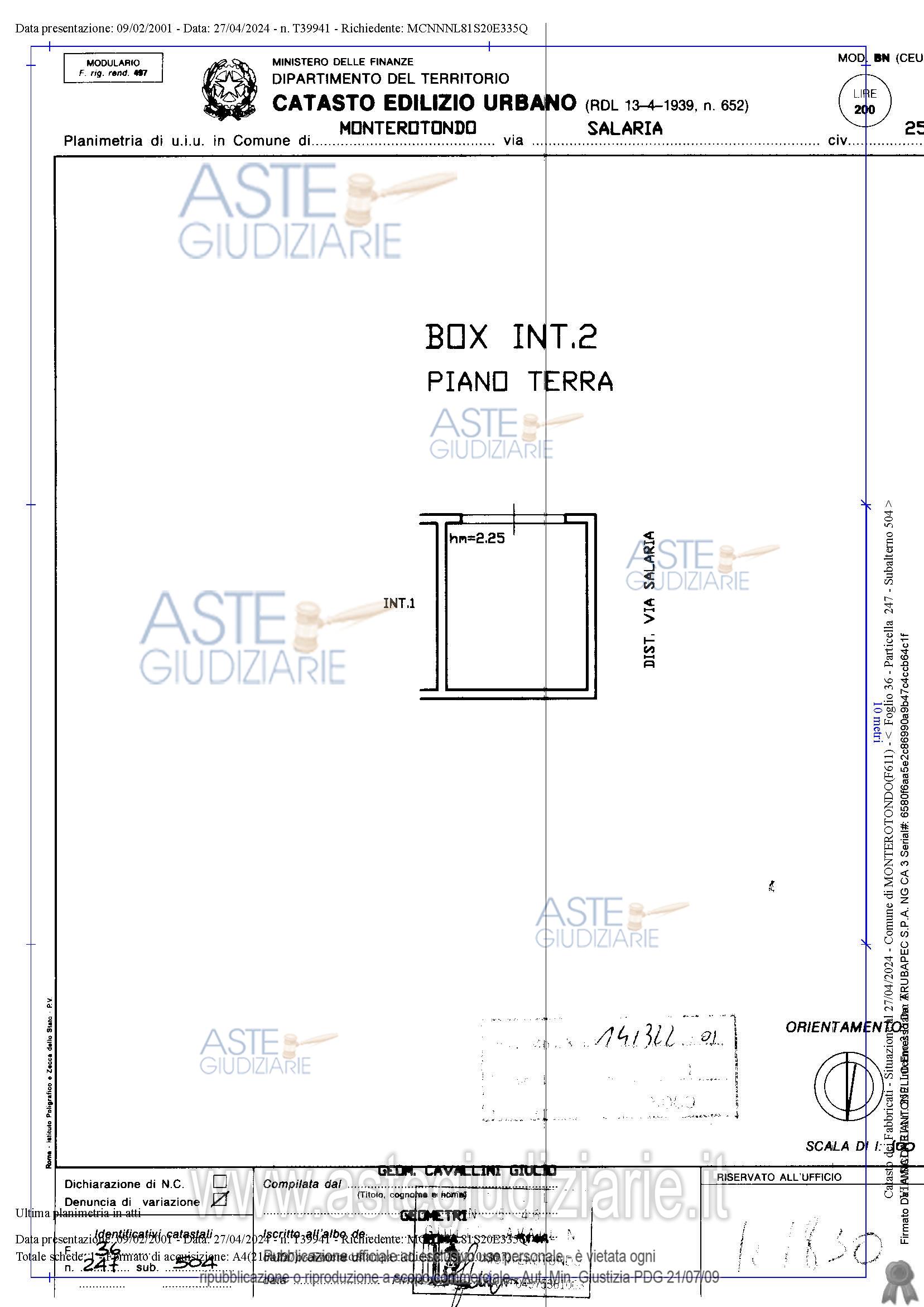 Planimetria del bene