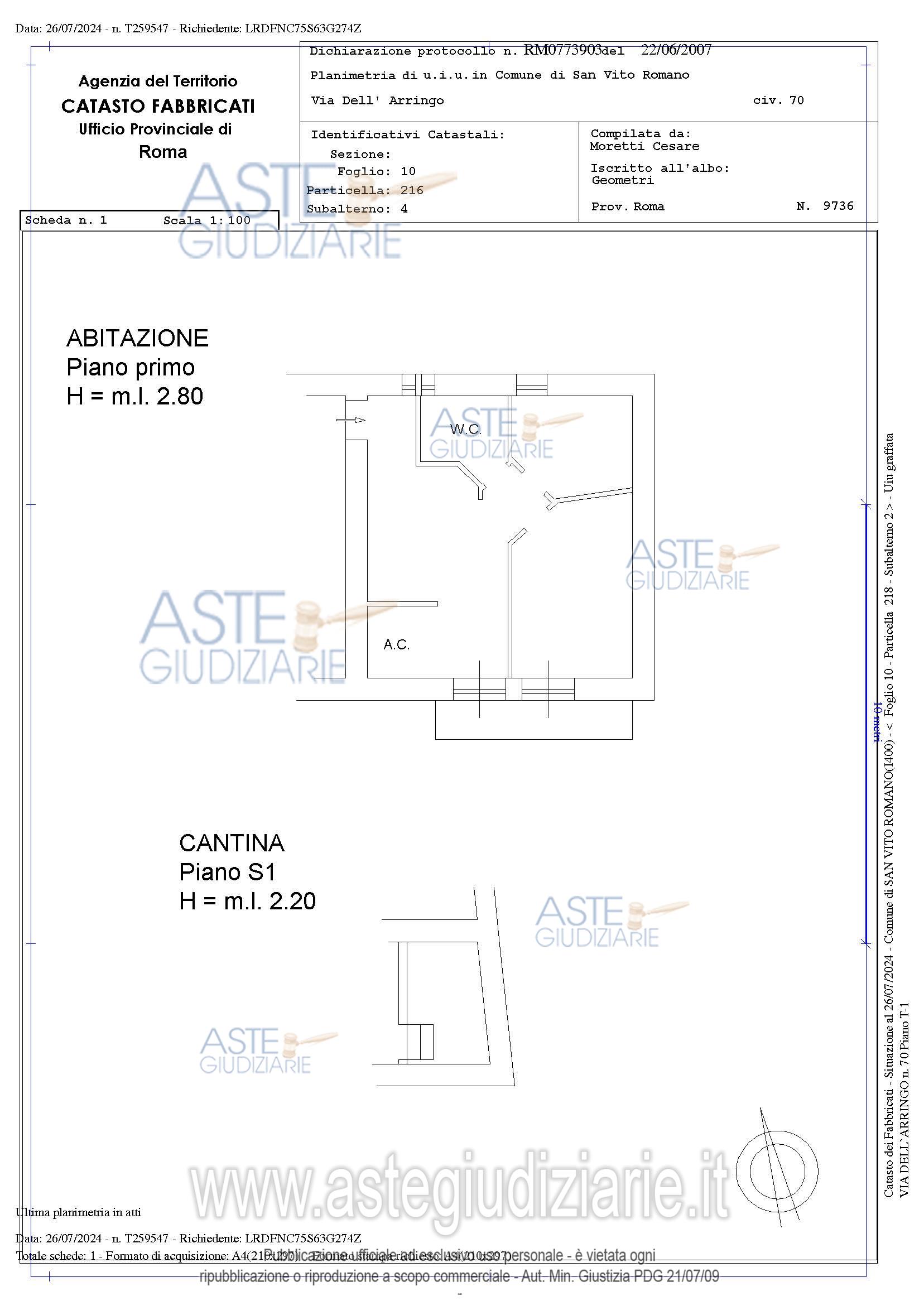 Planimetria del bene