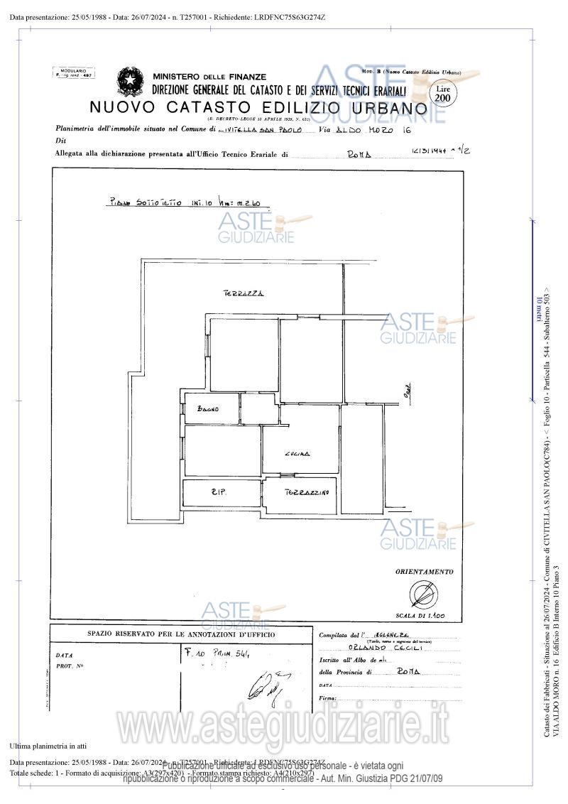 Planimetria del bene