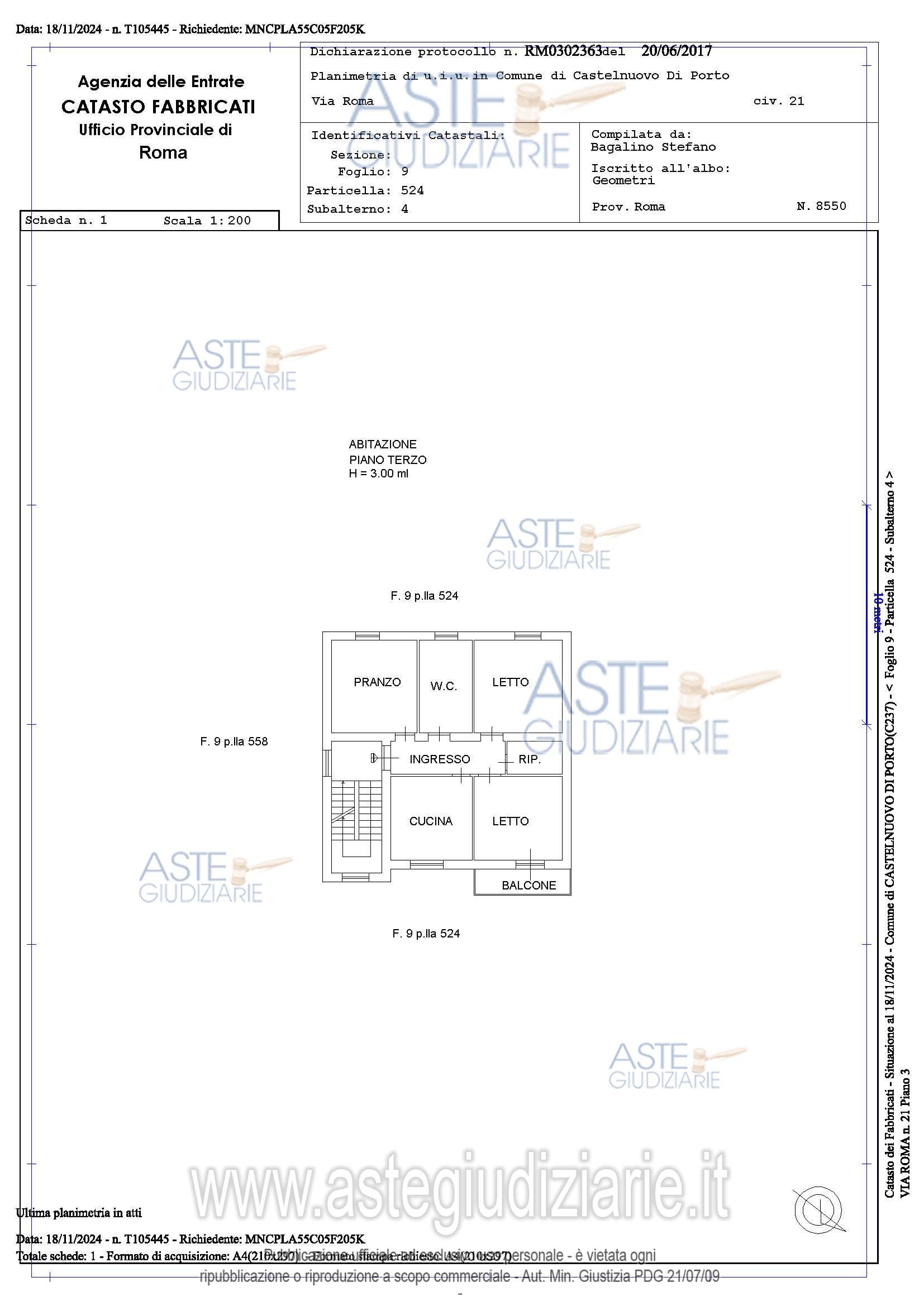 Planimetria del bene