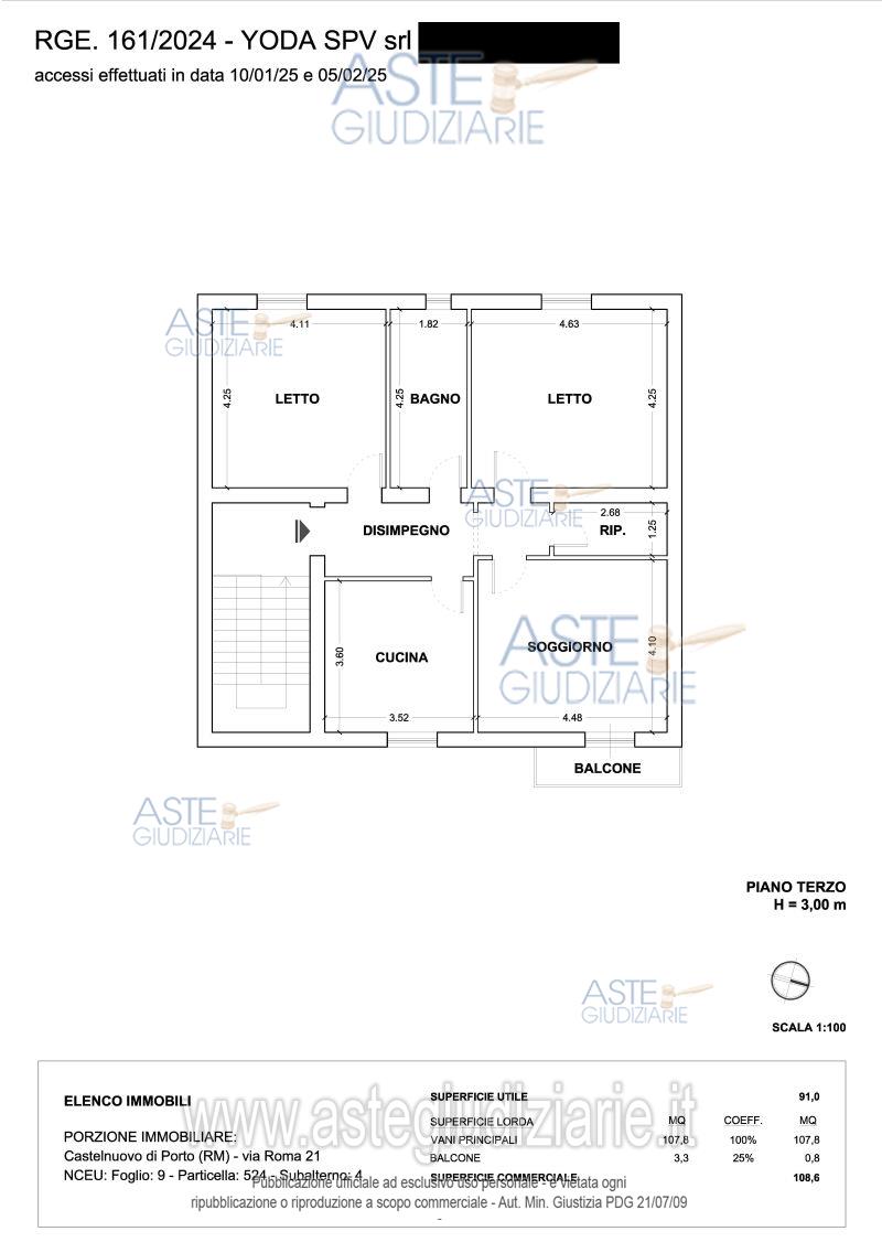 Planimetria del bene