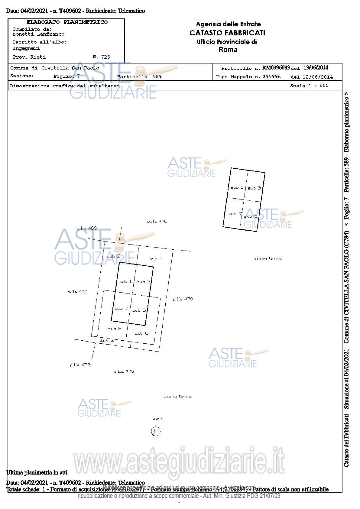 Planimetria del bene