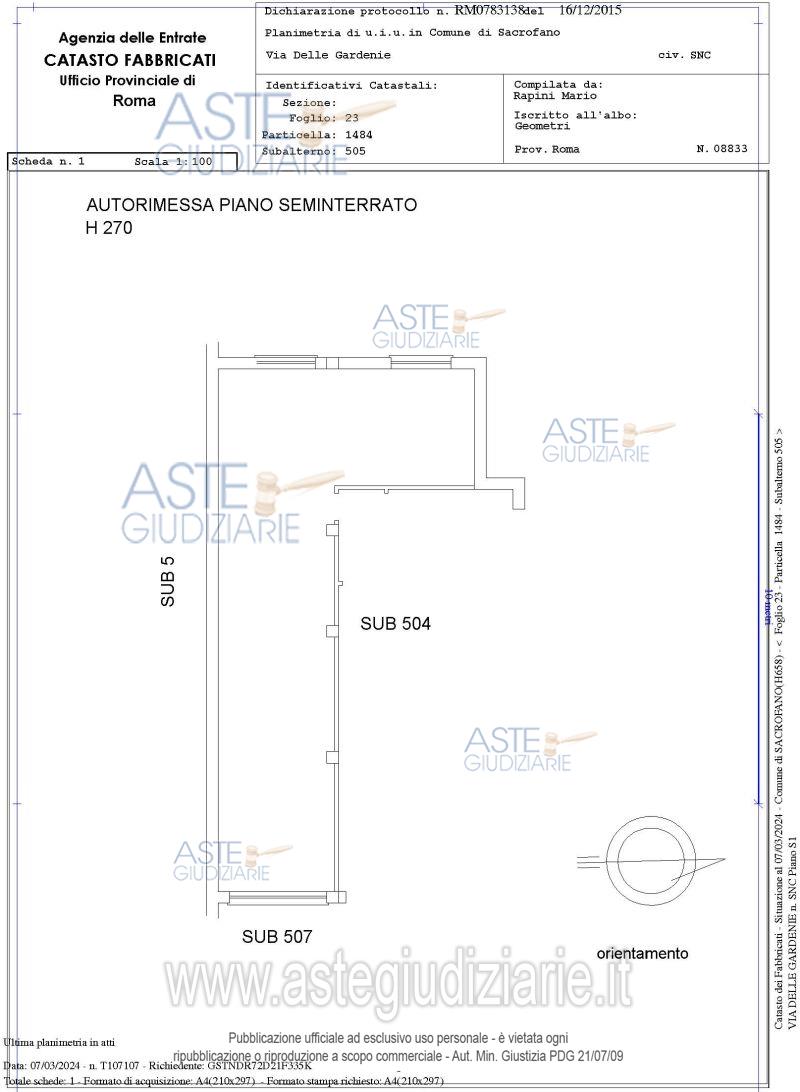 Planimetria del bene