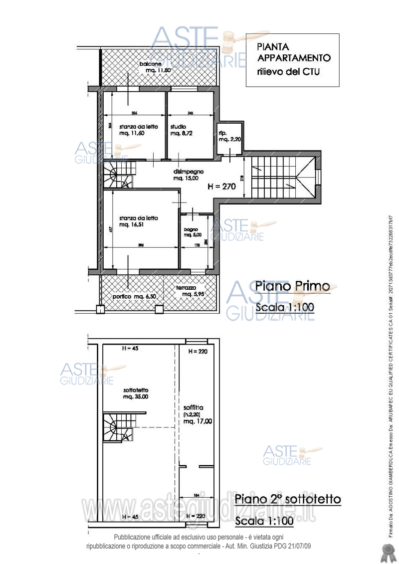 Planimetria del bene