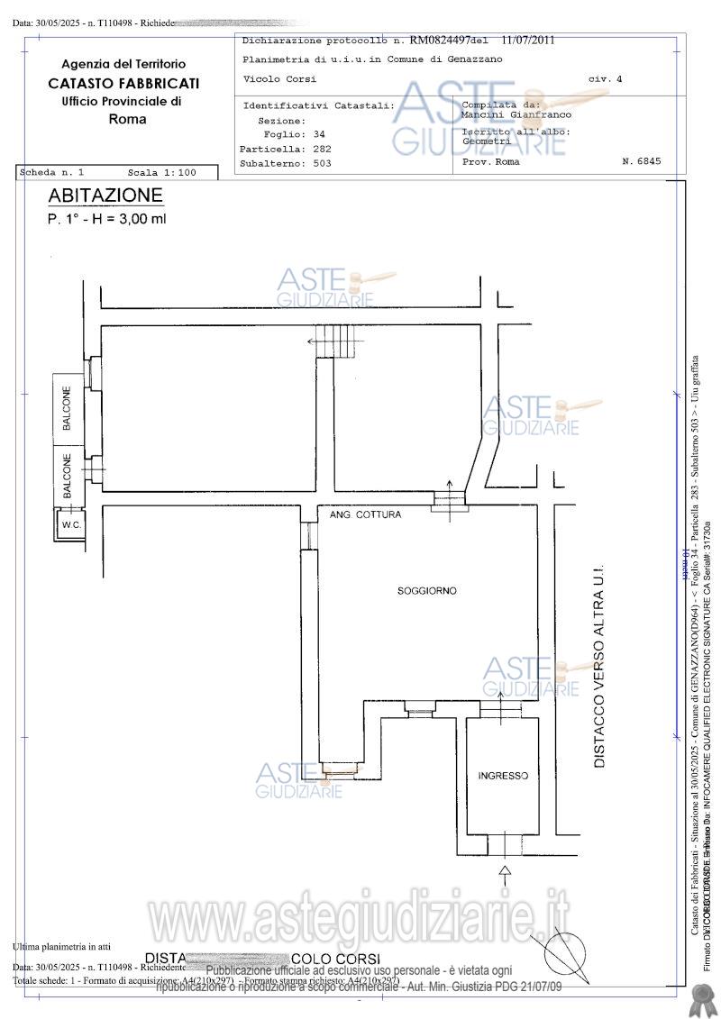 Planimetria del bene