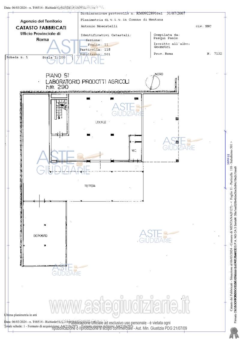 Planimetria del bene