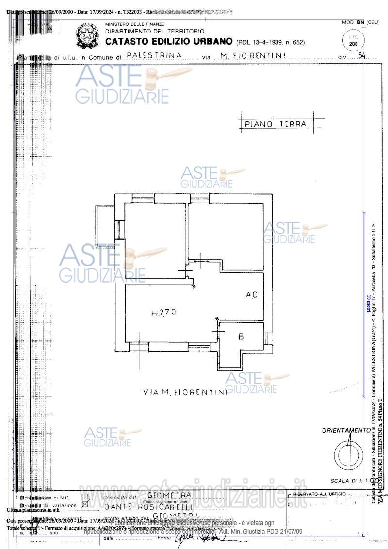 Planimetria del bene