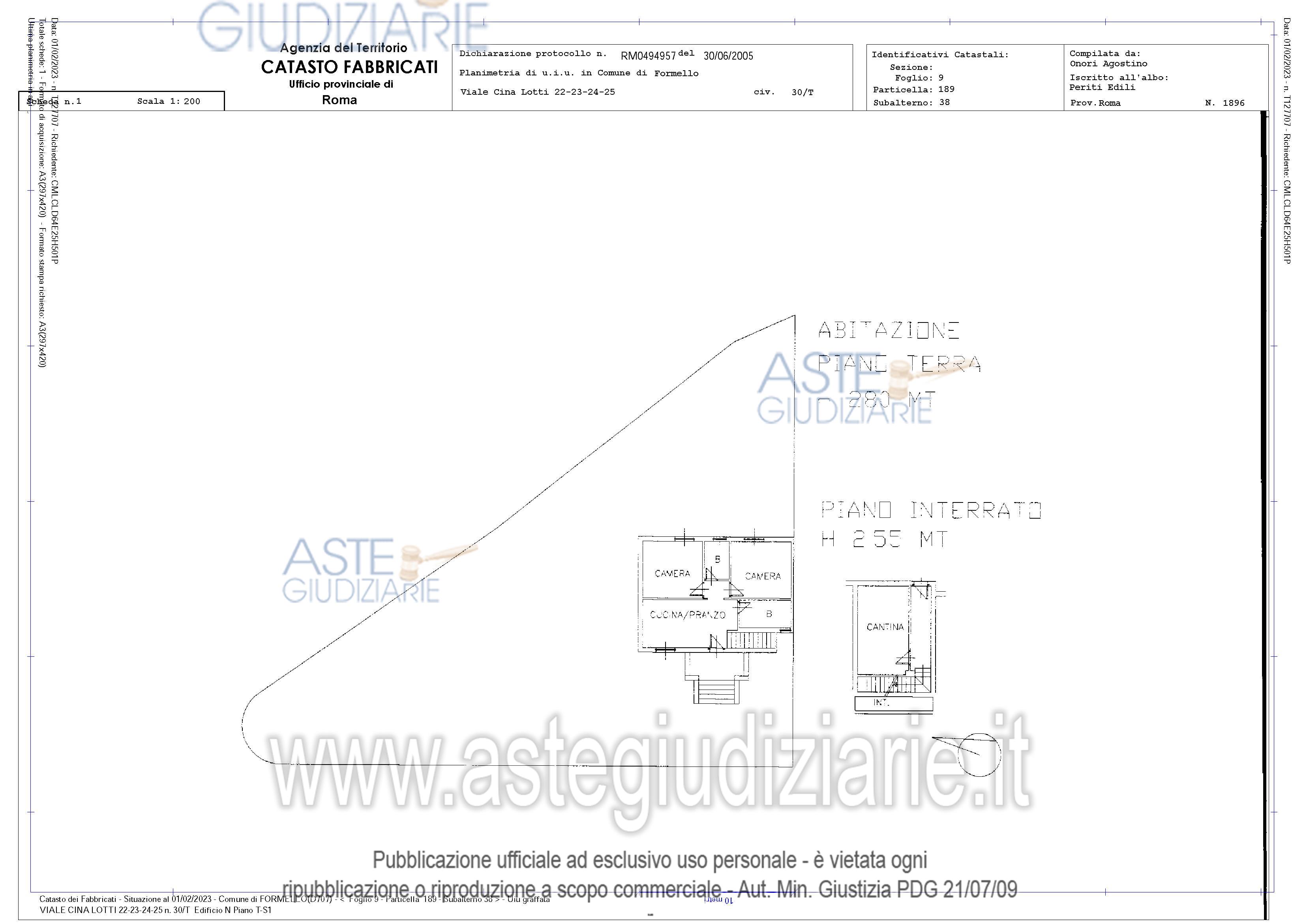 Planimetria del bene