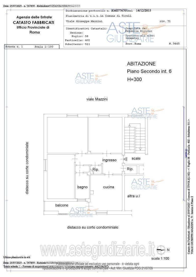 Planimetria del bene