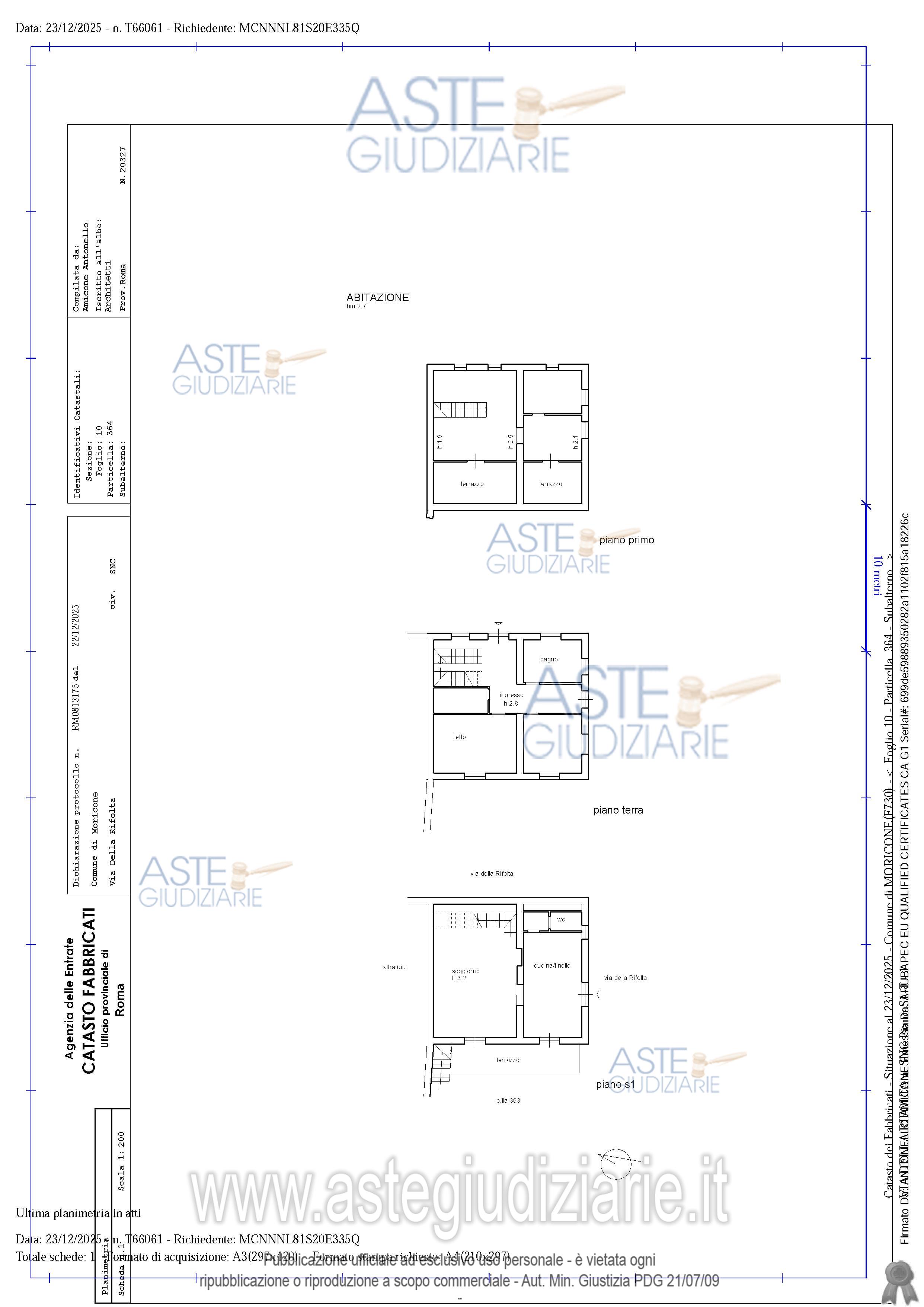 Planimetria del bene