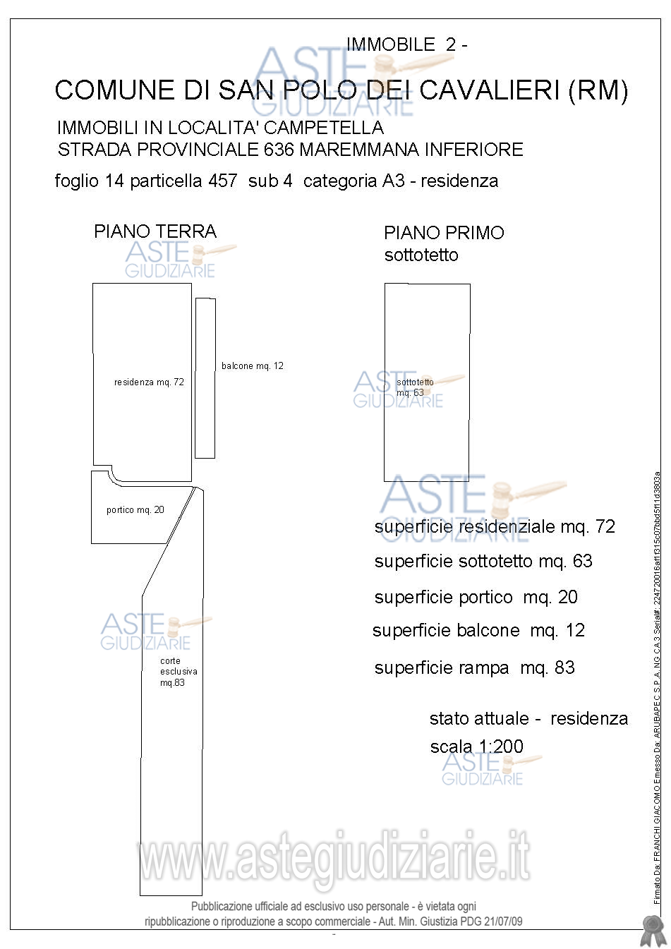 Planimetria del bene