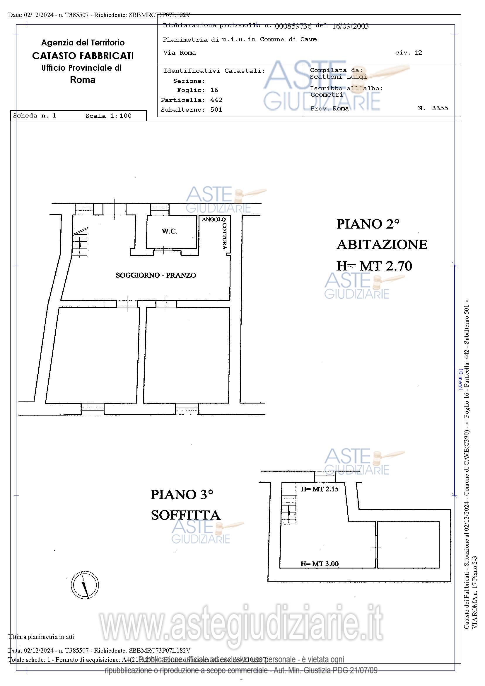 Planimetria del bene