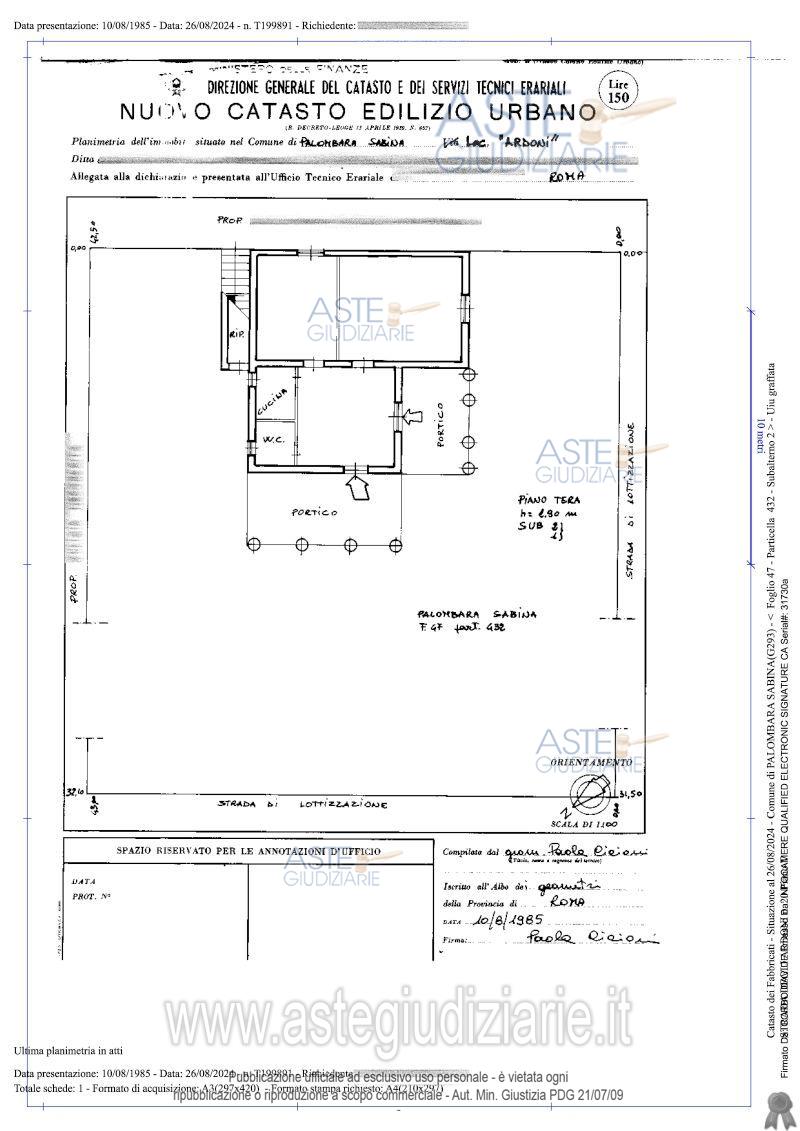 Planimetria del bene