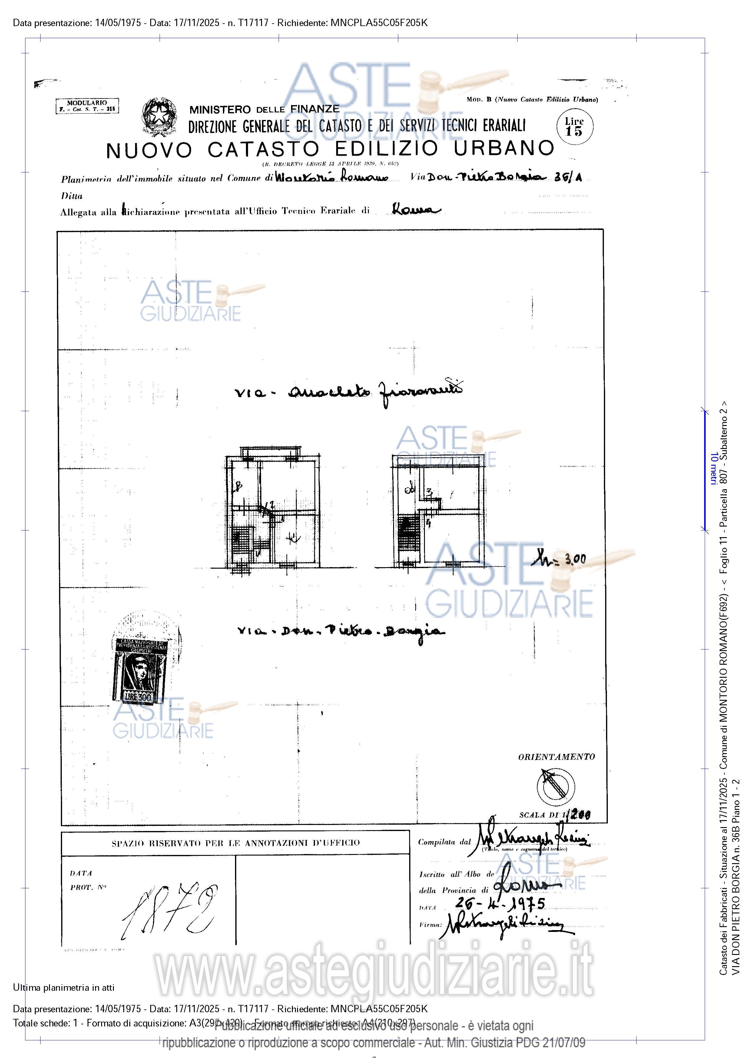 Planimetria del bene