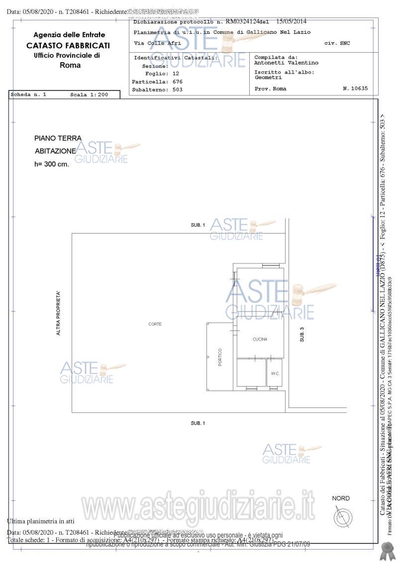 Planimetria del bene