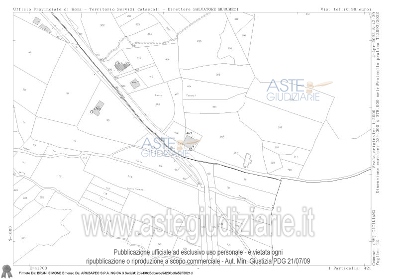 Planimetria del bene