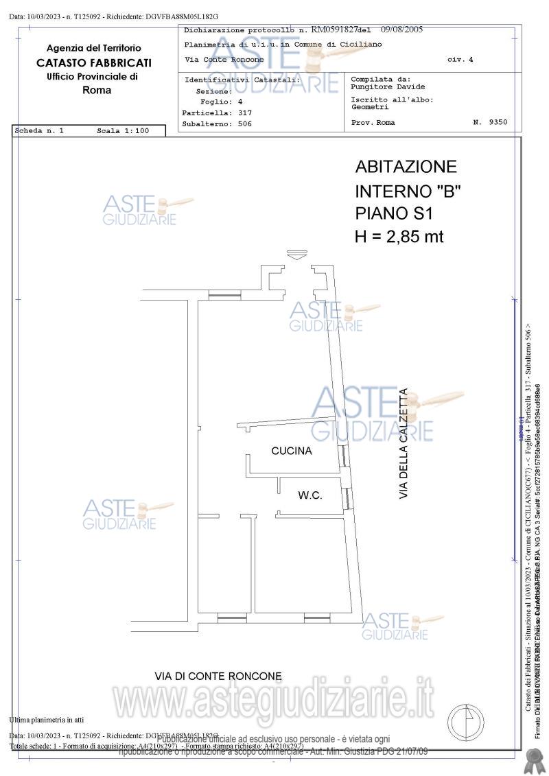 Planimetria del bene