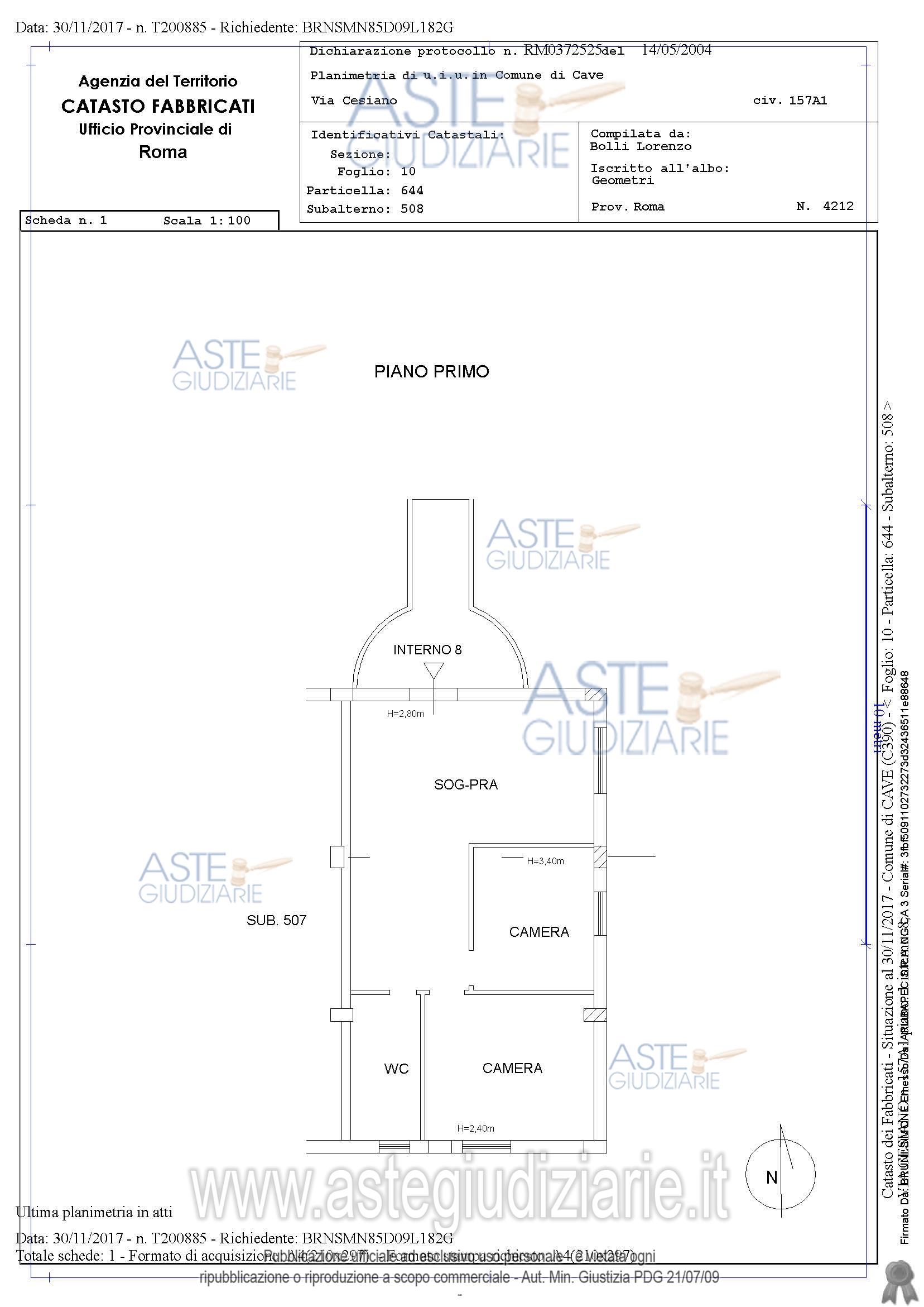 Planimetria del bene