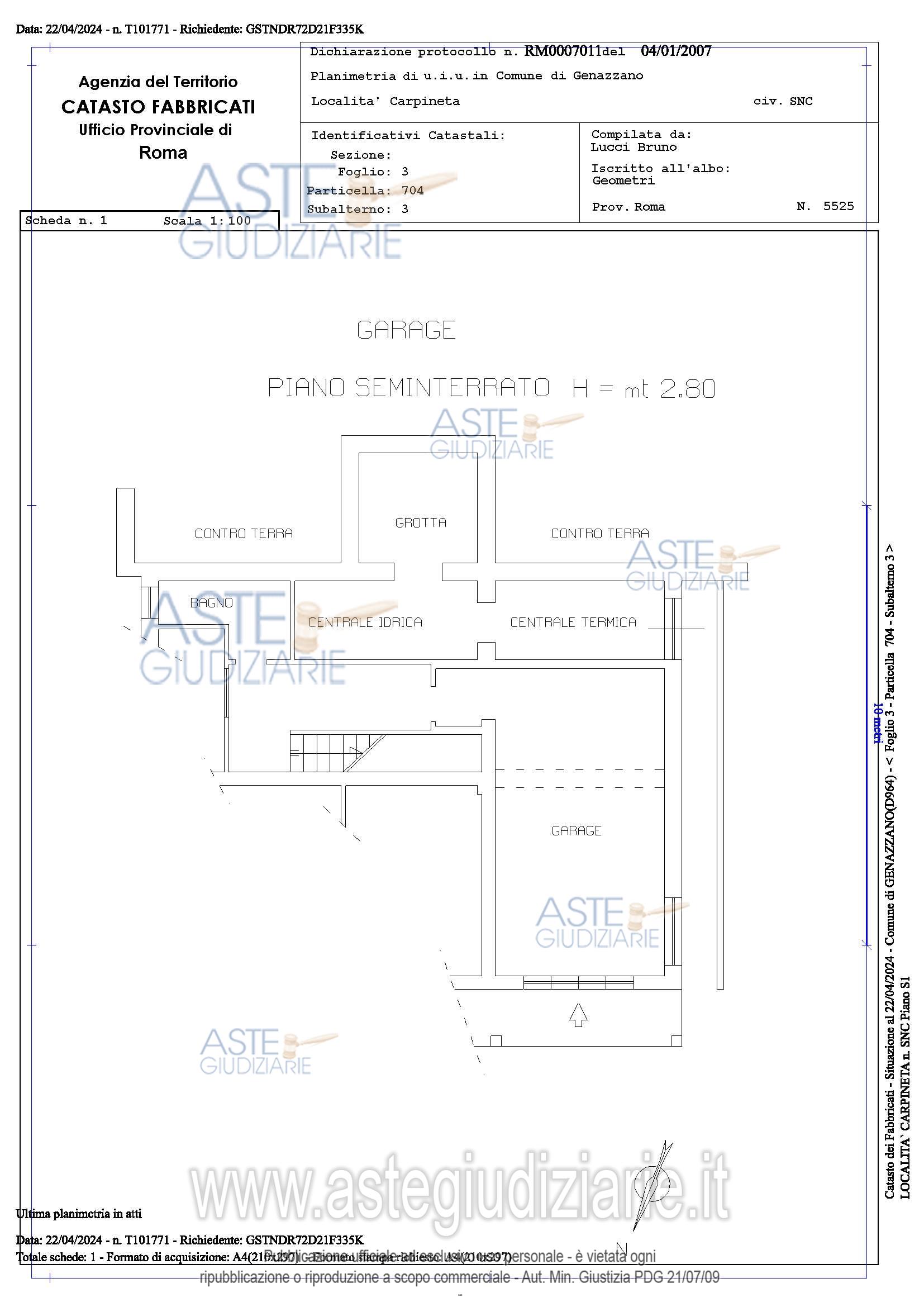 Planimetria del bene