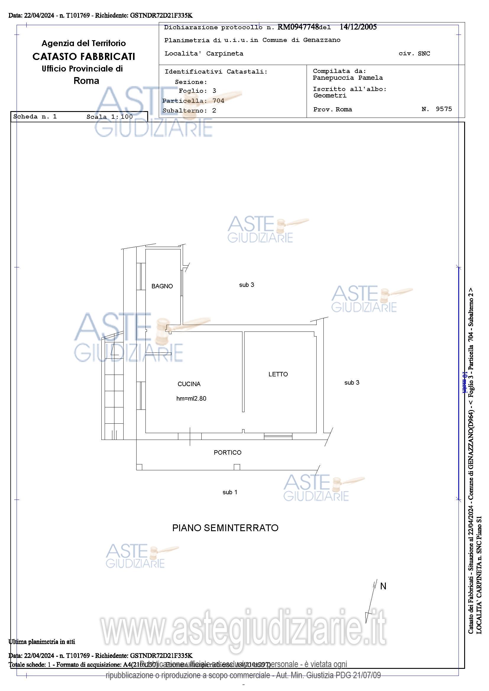 Planimetria del bene