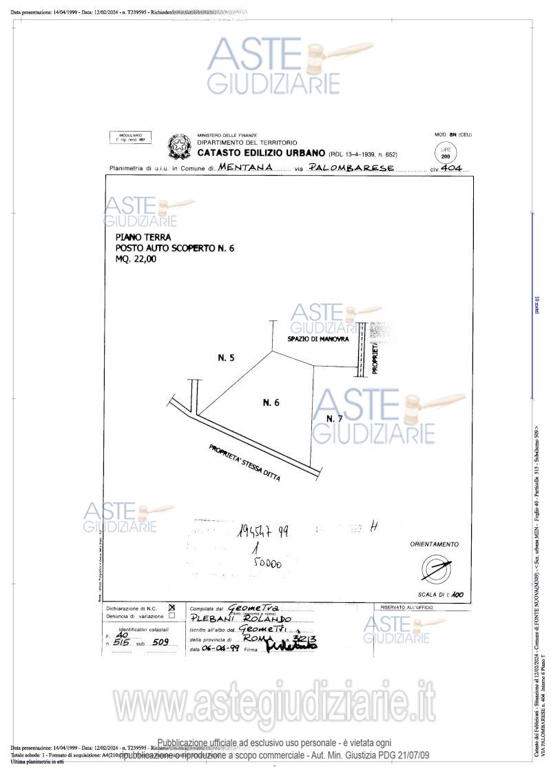 Planimetria del bene