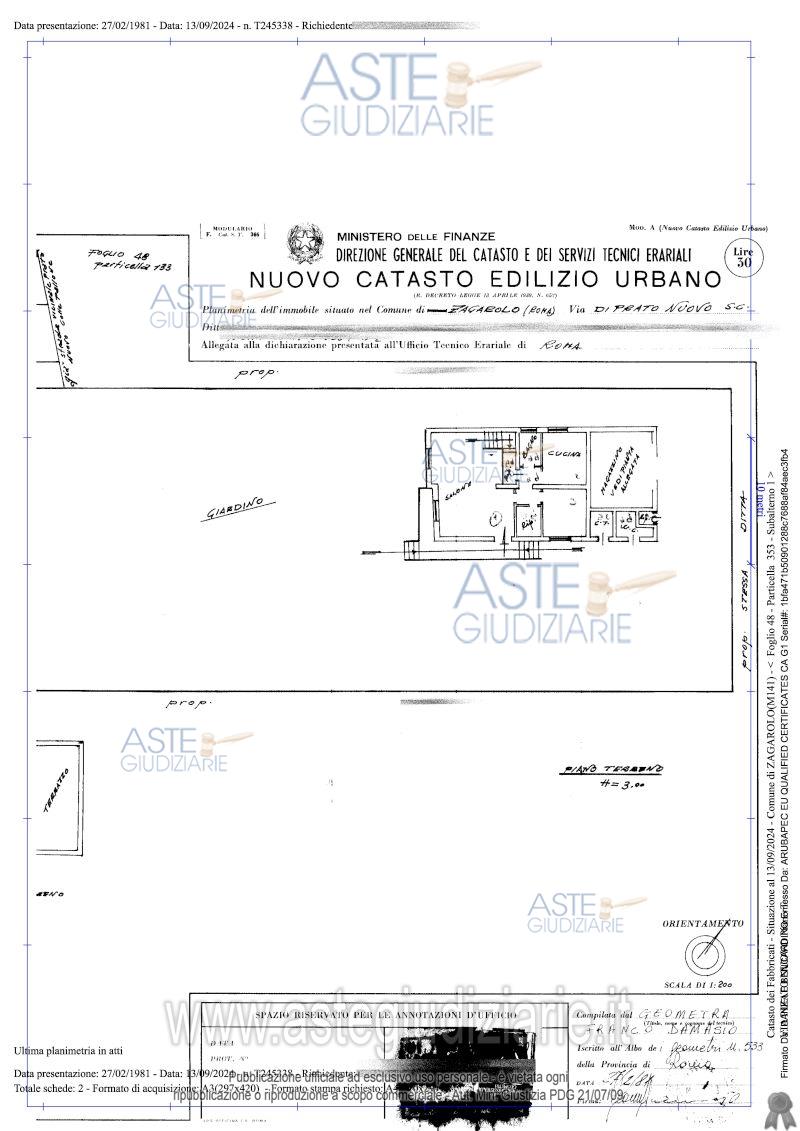 Planimetria del bene